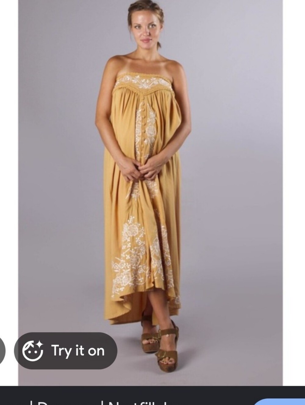 Fillyboo Free People Convertible Maxi Skirt To Gold Embroidered Maxi Dress